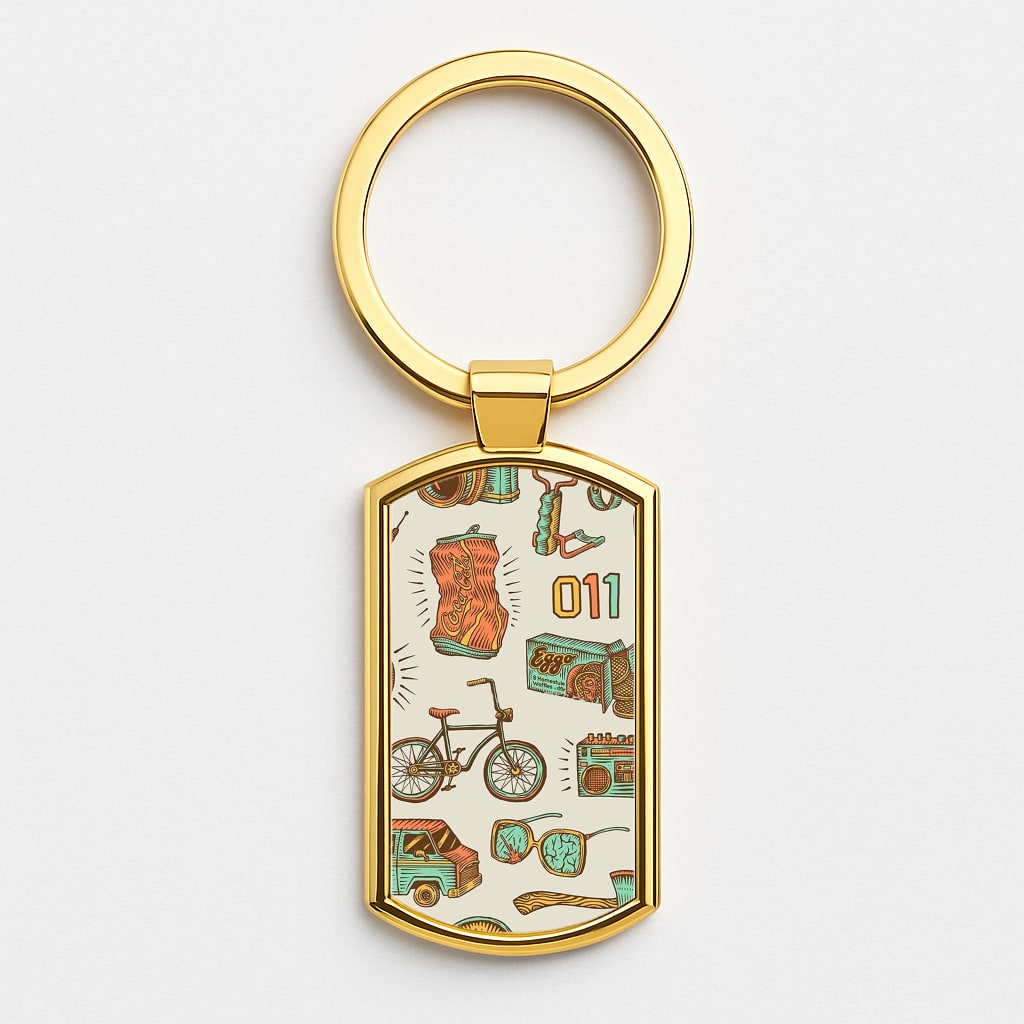 Stranger Options Gold Keyring