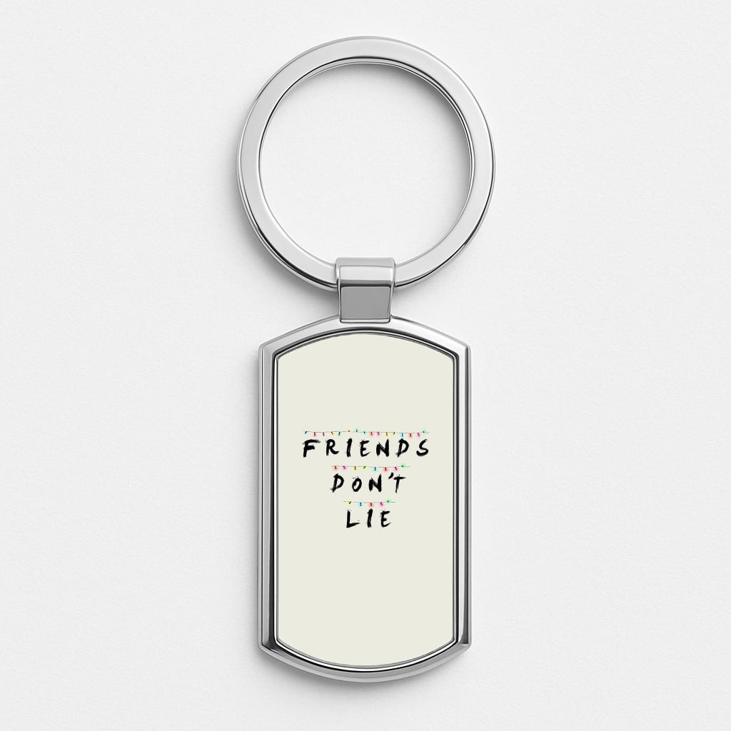 Friends Don't Lie Lights Silver Keyring