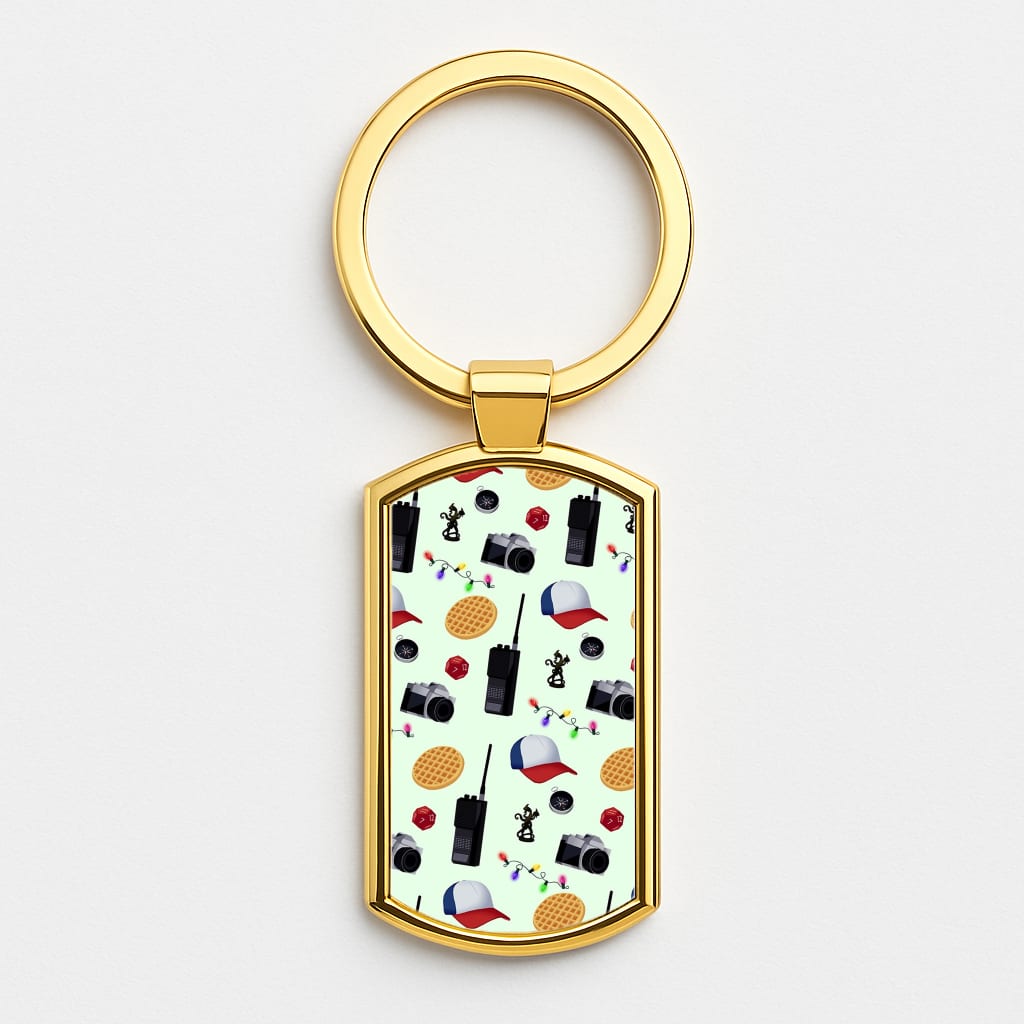 Cartoon Stranger Object Gold Keyring
