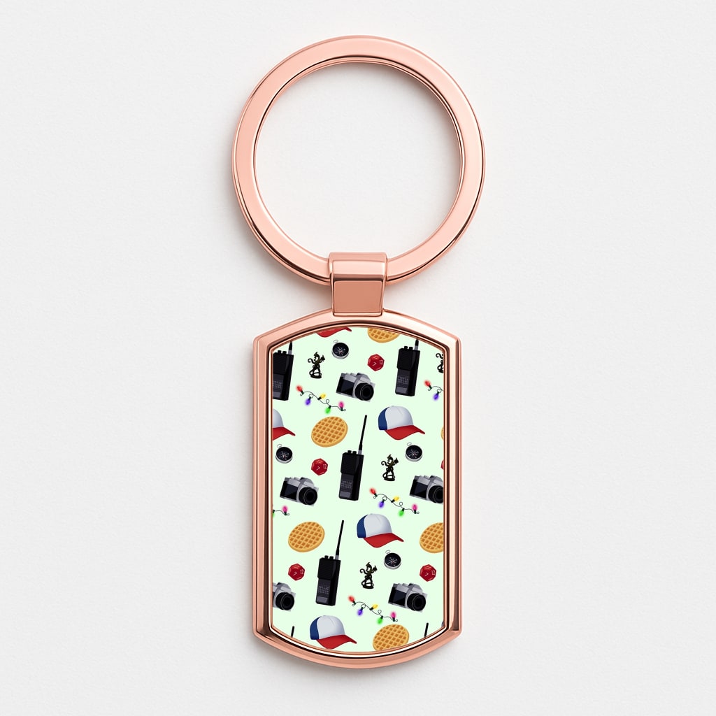 Cartoon Stranger Object Rose Gold Keyring