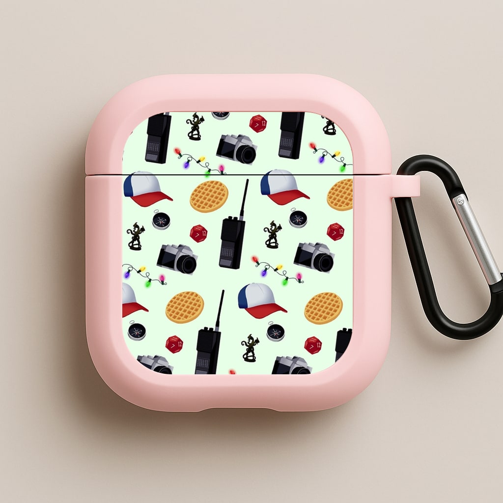 Cartoon Stranger Object Pink AirPods Case