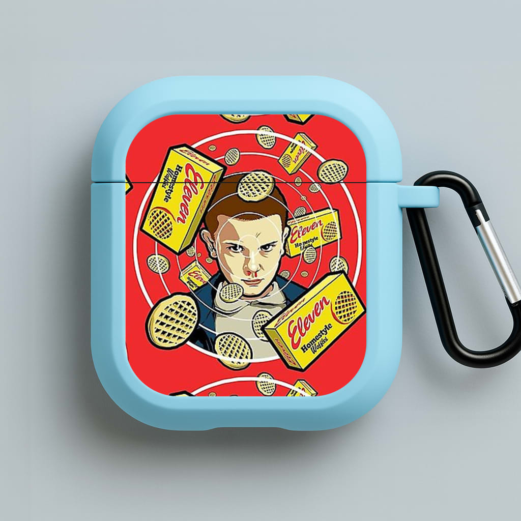 Eleven and Waffles Blue AirPods Case