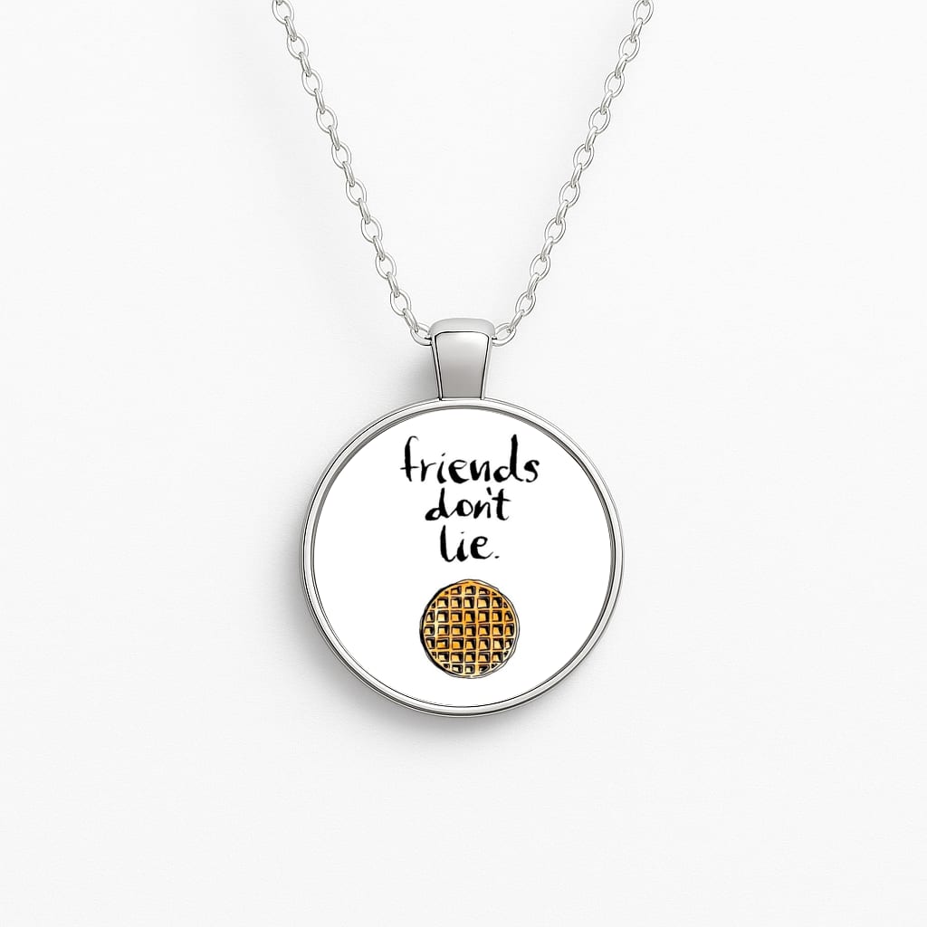 Friends Don't Lie Waffle Circle Necklace