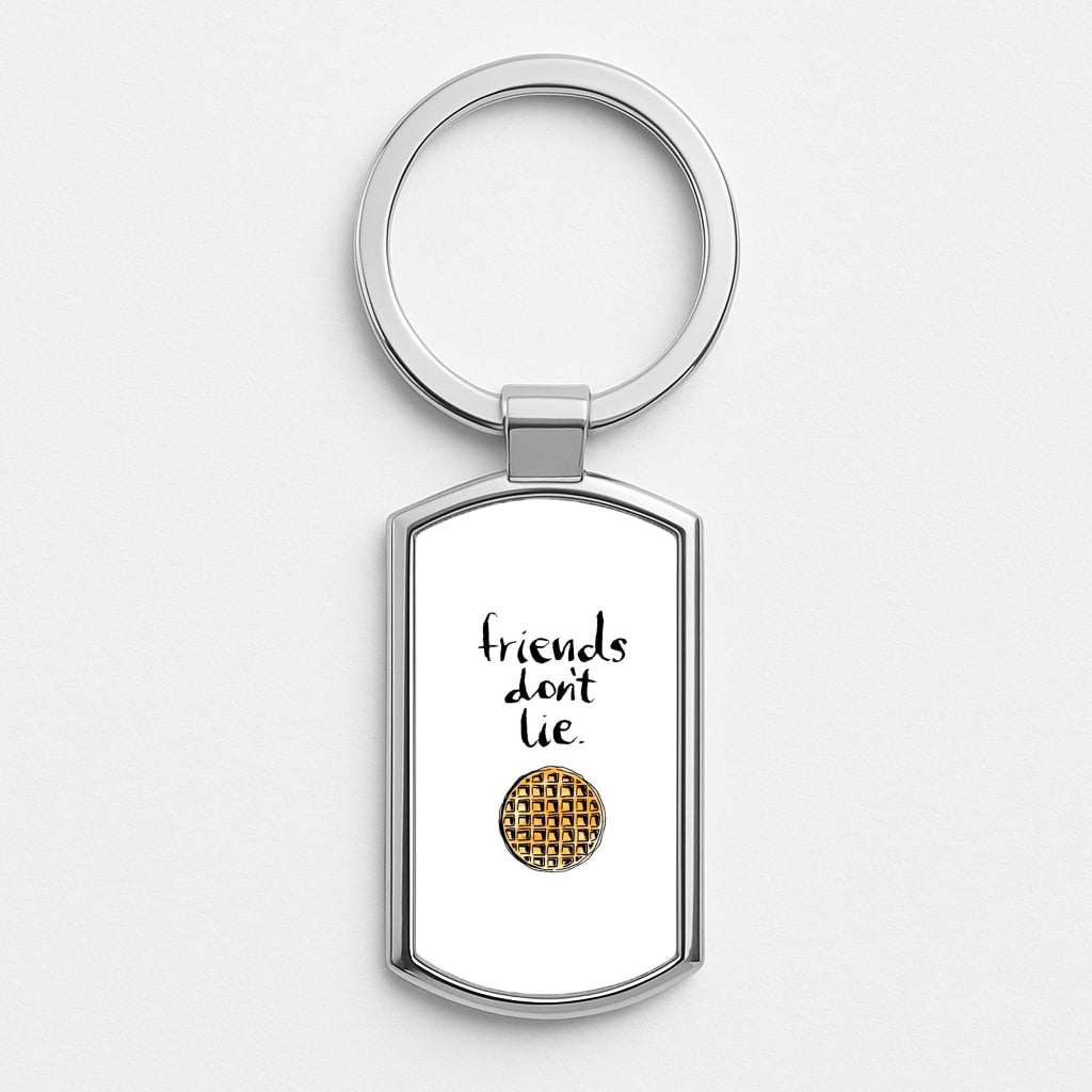 Friends Don't Lie Waffle Silver Keyring