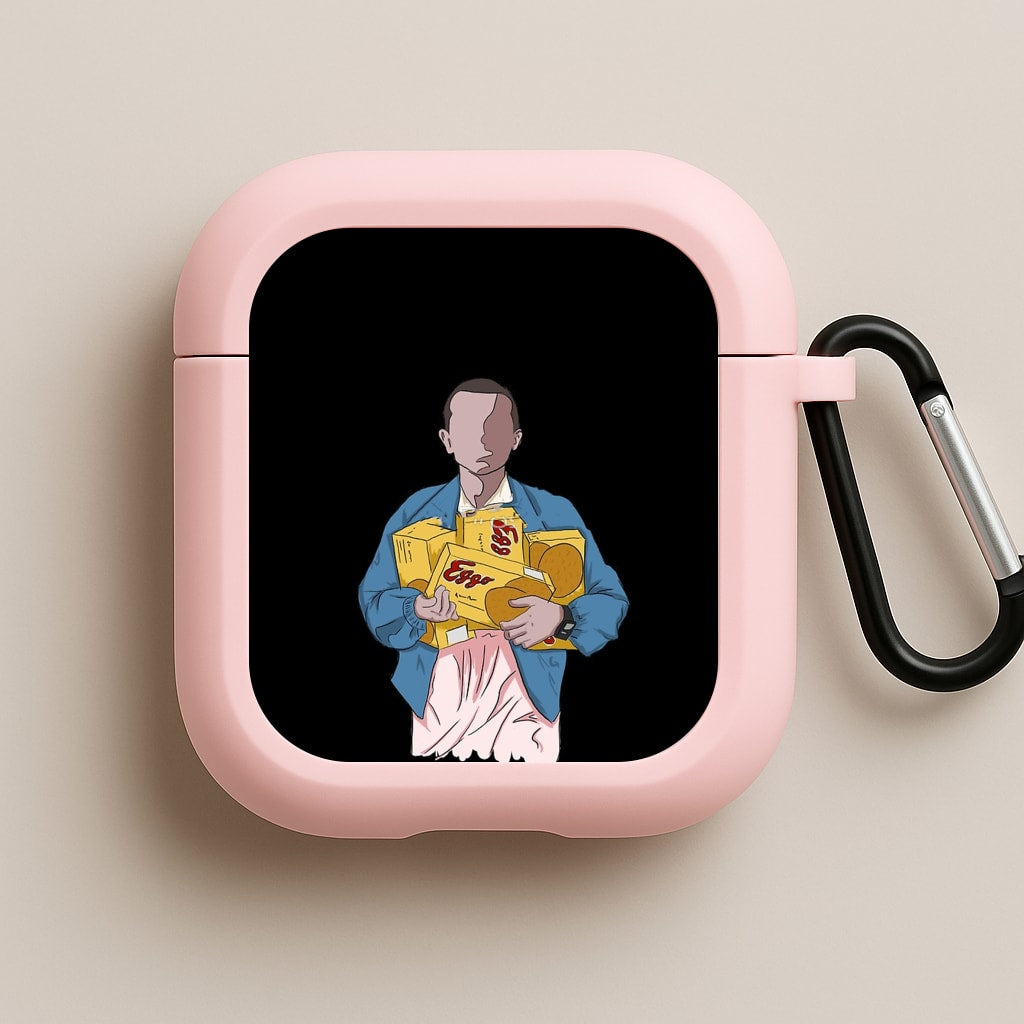 Eleven Faceless Cartoon Pink AirPods Case