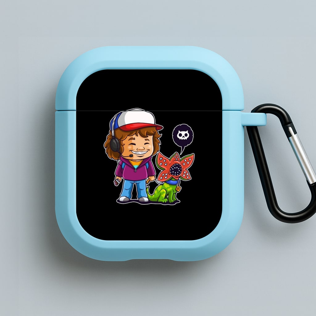 Dustin and The Demogorgon Blue AirPods Case