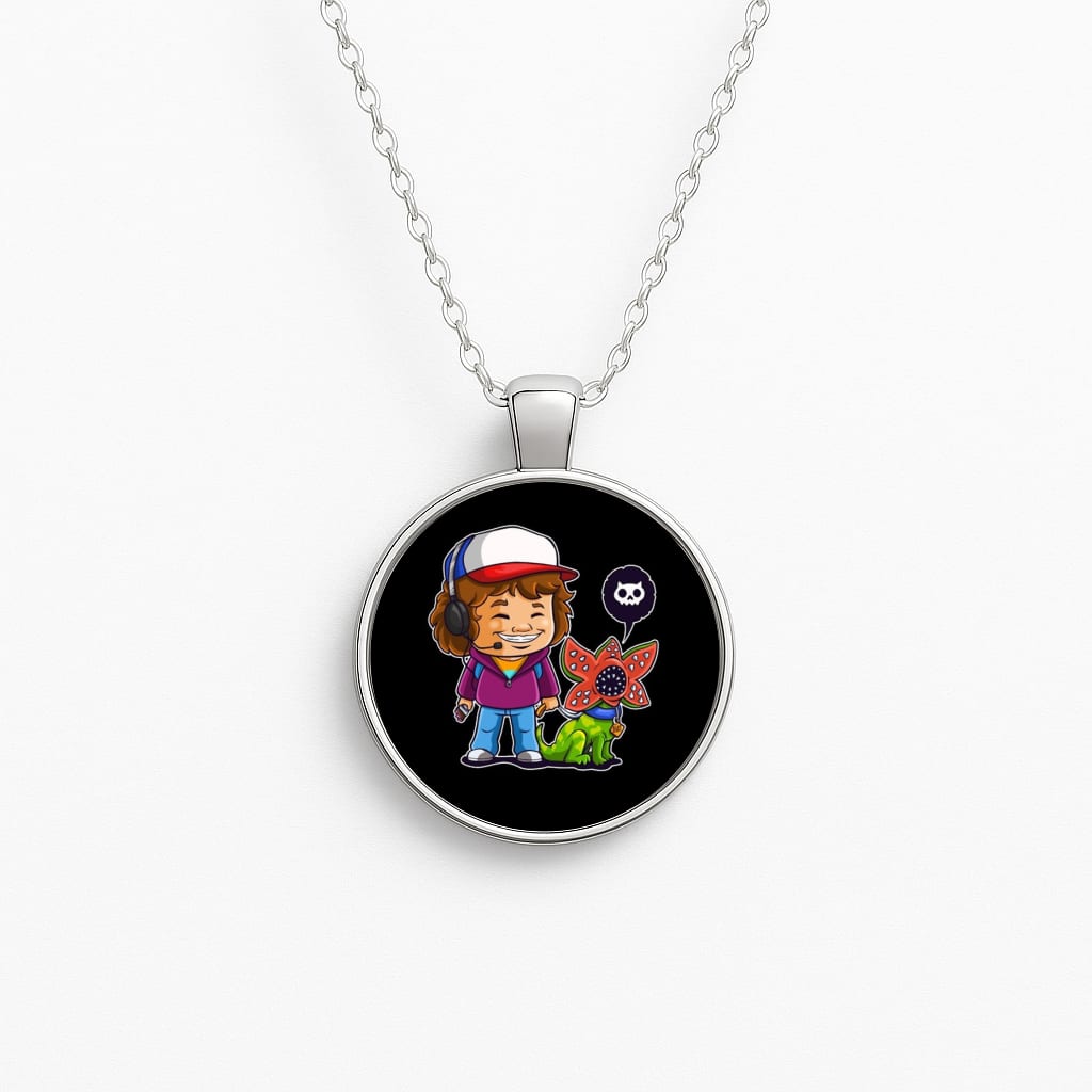 Dustin and The Demogorgon Circle Necklace