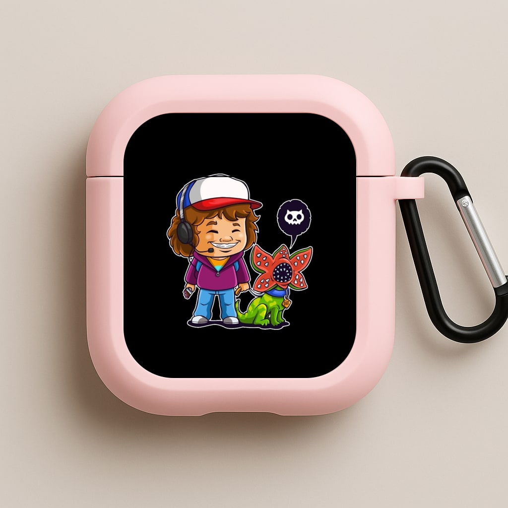 Dustin and The Demogorgon Pink AirPods Case