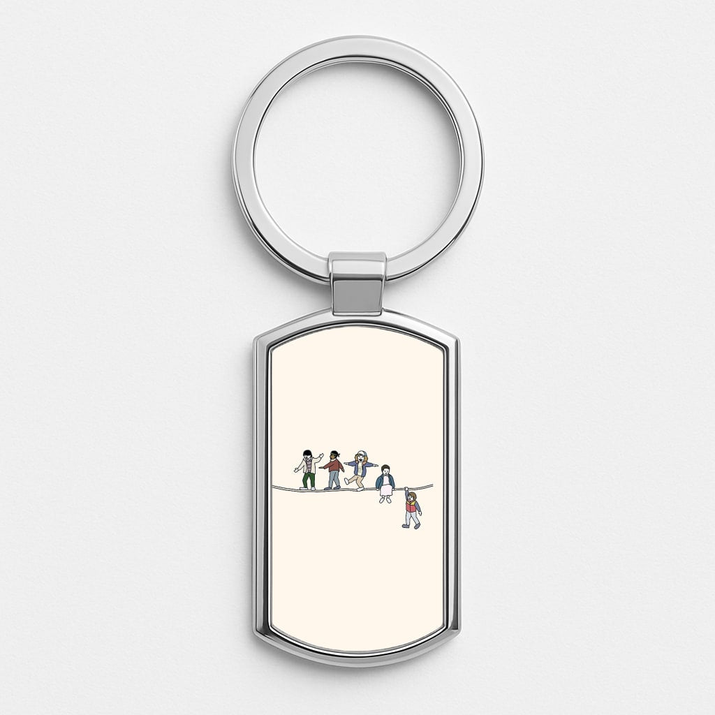 Stranger Acrobats Silver Keyring