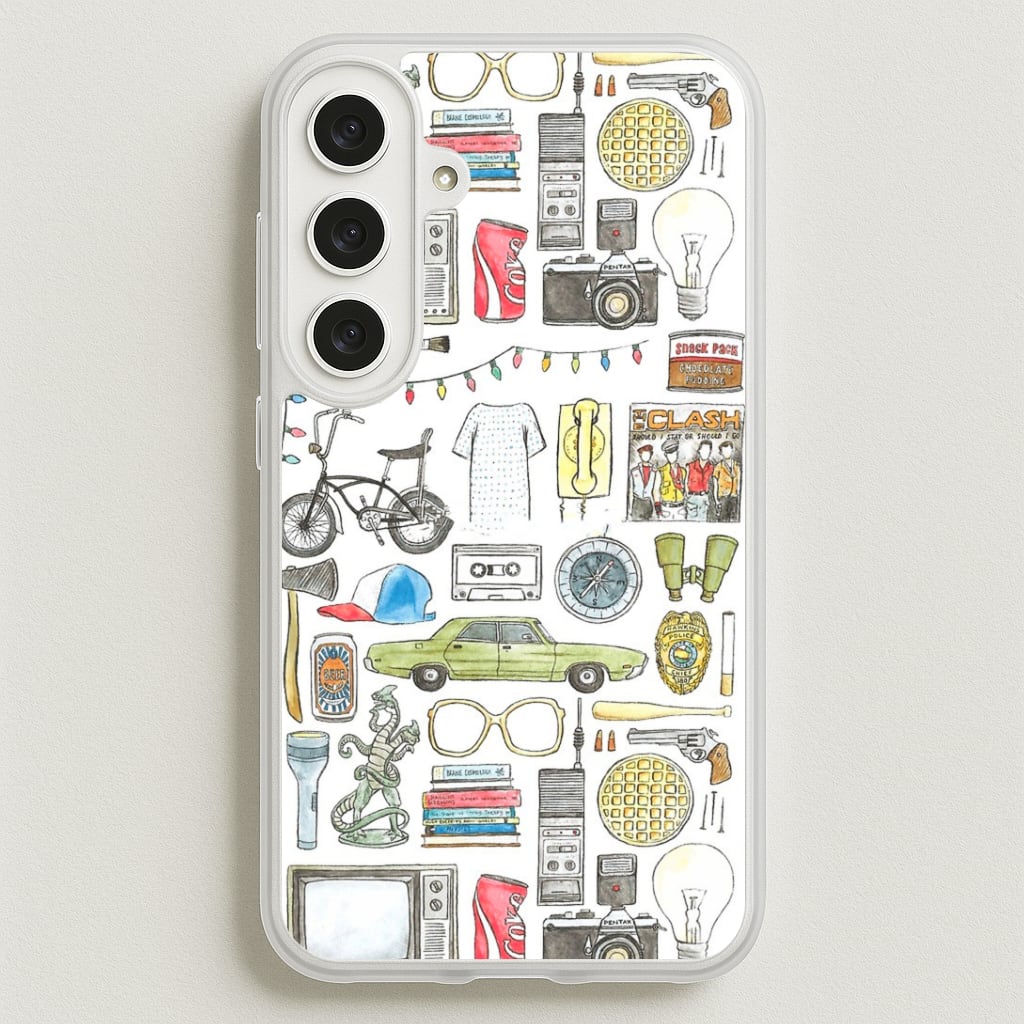 Stranger Objects Illustration Phone Case for Galaxy S25FE