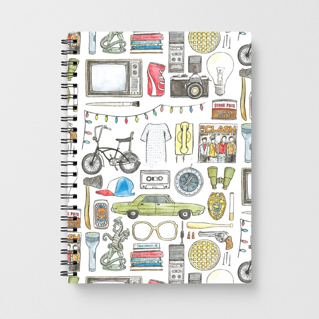 Stranger Things Objects Illustration Notebook - Fun Cases
