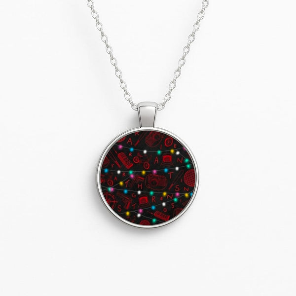 Stranger Red Illustrations Circle Necklace