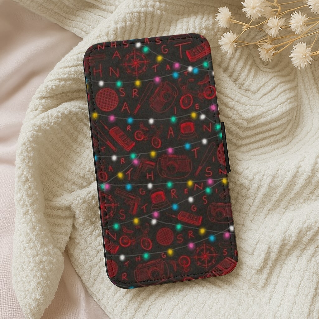 Stranger Red Illustrations Flip Wallet Phone Case