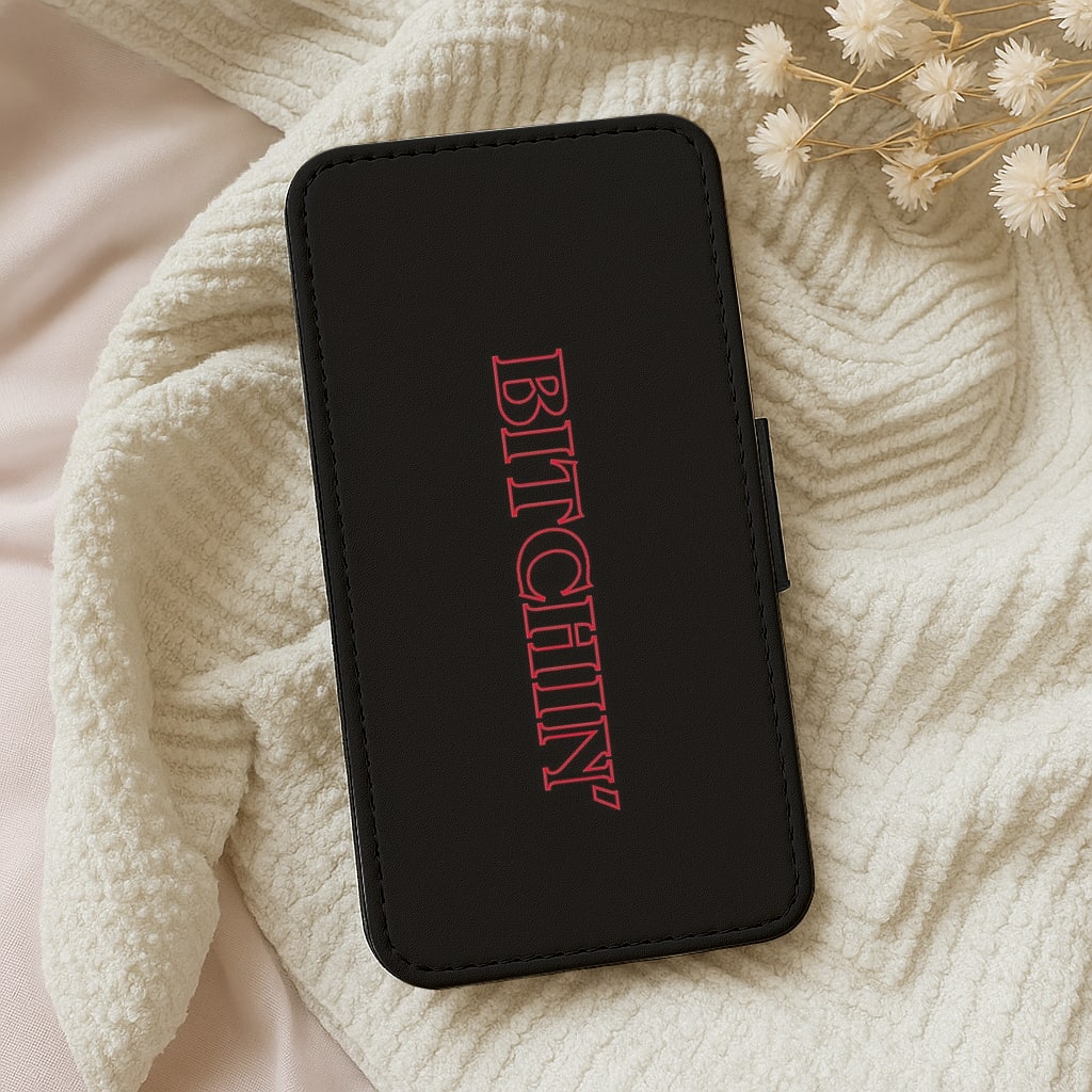 Stranger Bitchin' Logo Flip Wallet Phone Case