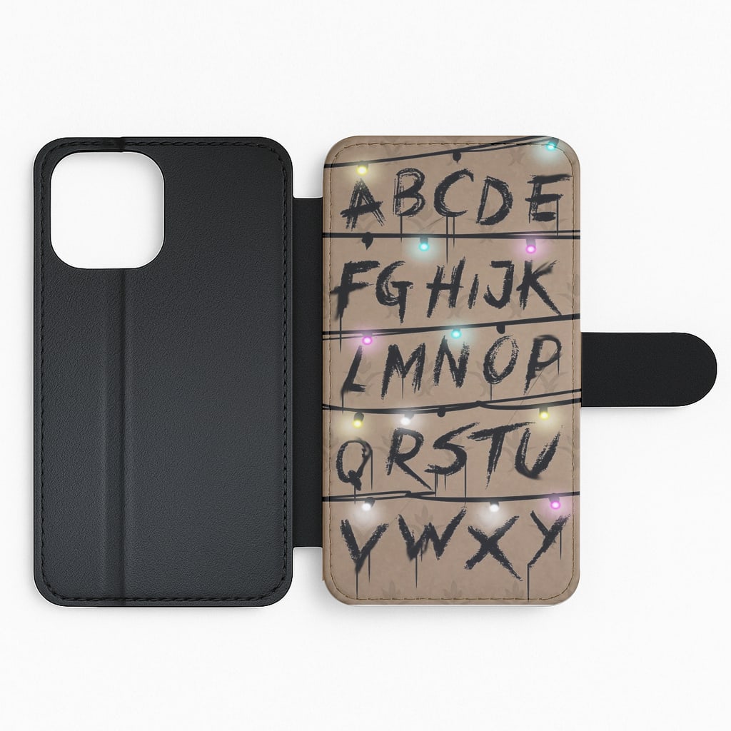 Stranger Alphabet Wall Flip Wallet Phone Case