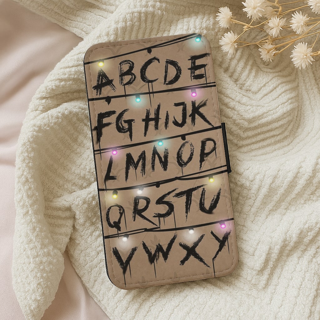 Stranger Alphabet Wall Flip Wallet Phone Case