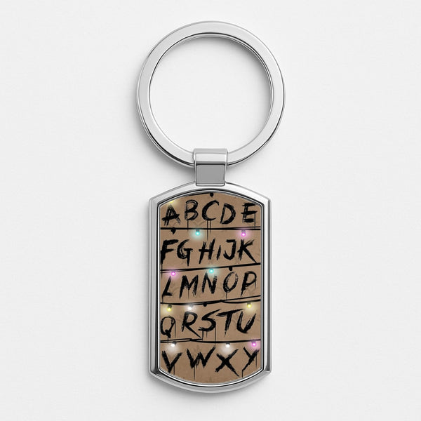 Stranger Alphabet Wall Silver Keyring