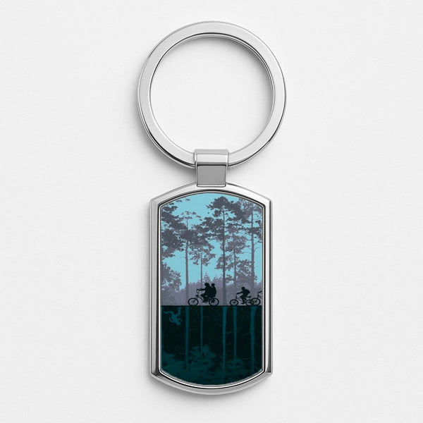 World of Upside Down - Stranger Things Silver Keyring