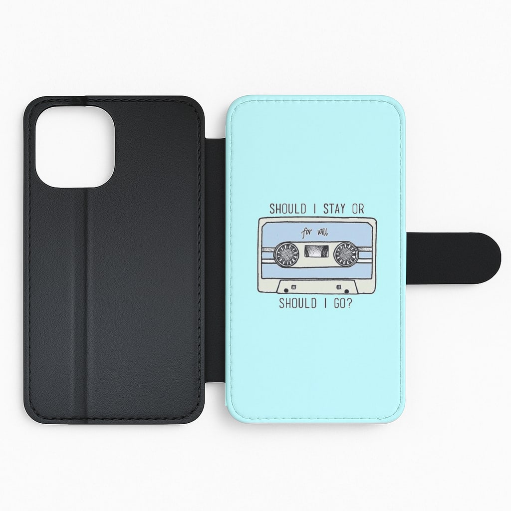 Should I Stay Or Should I Go Cassette - Stranger Things Flip Wallet Phone Case