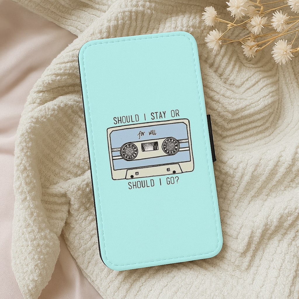 Should I Stay Or Should I Go Cassette - Stranger Things Flip Wallet Phone Case