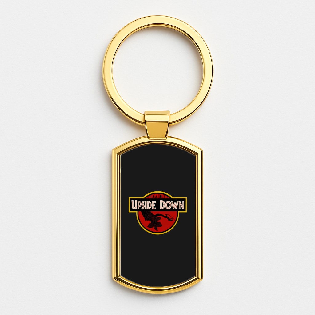 Upside Down - Jurassic Inspired Stranger Gold Keyring
