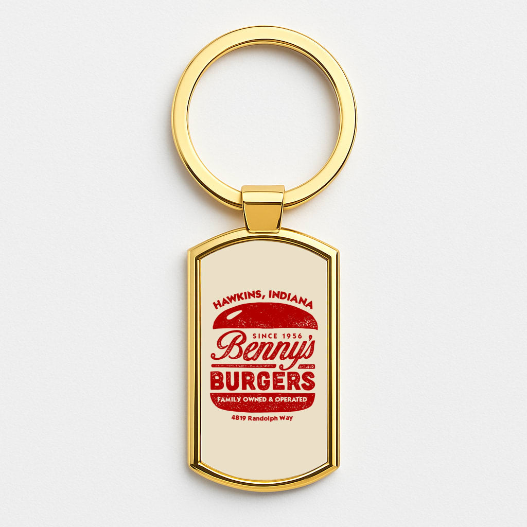 Benny's Burgers Gold Keyring