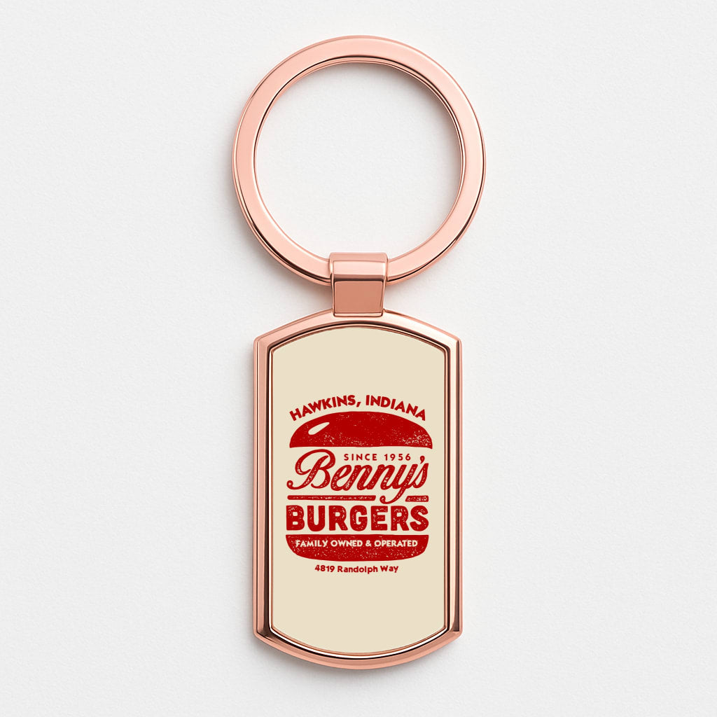 Benny's Burgers Rose Gold Keyring