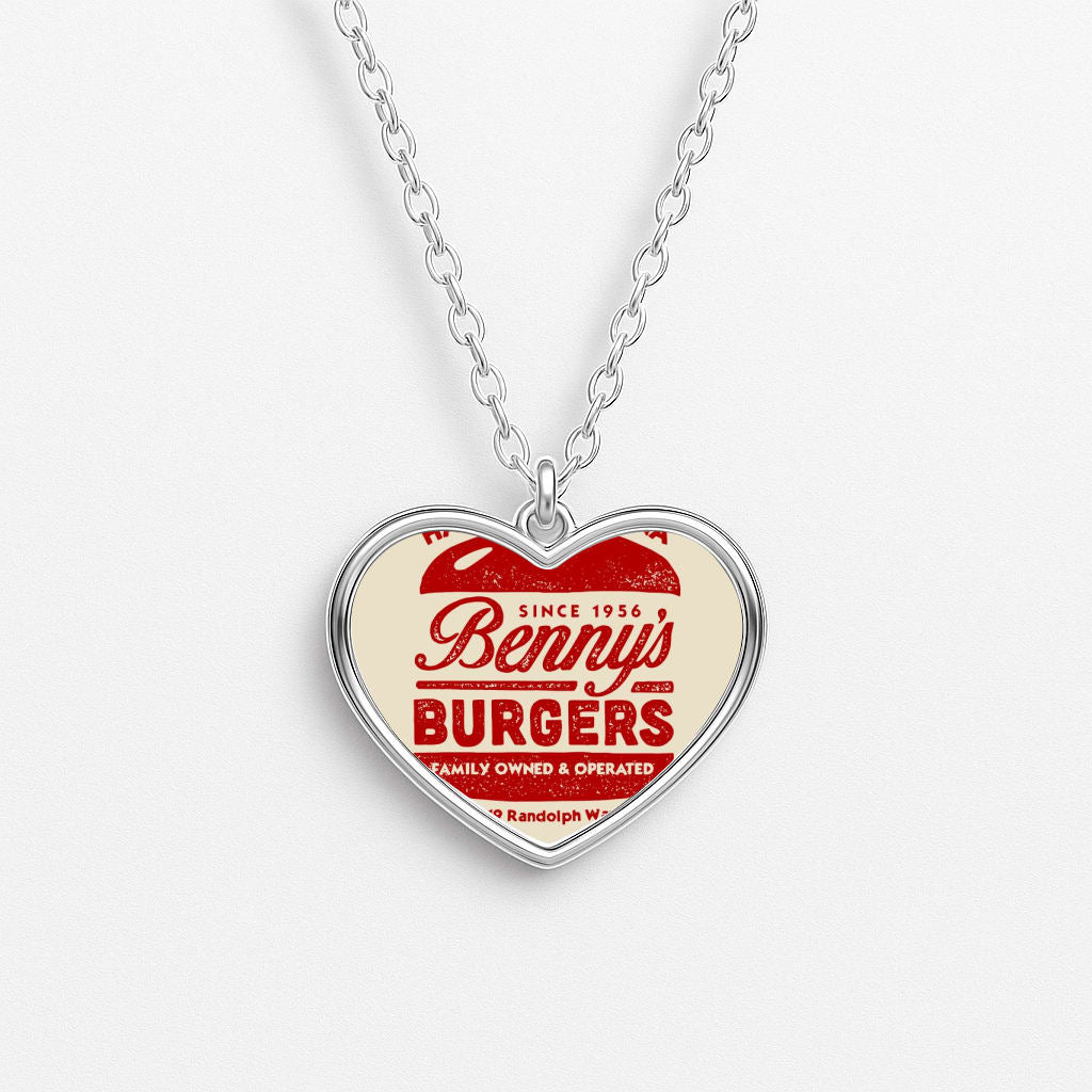 Benny's Burgers Heart Necklace