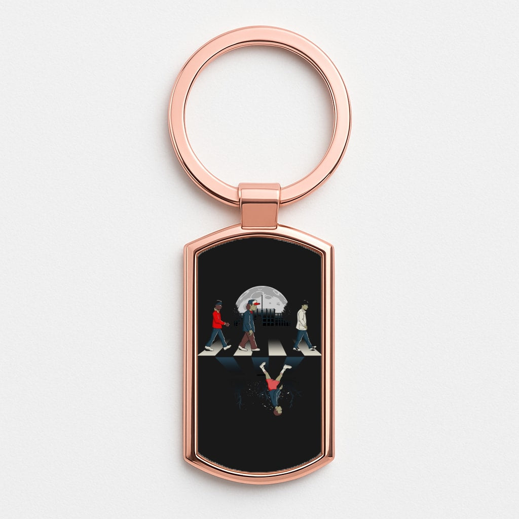 Upside Down Road Rose Gold Keyring