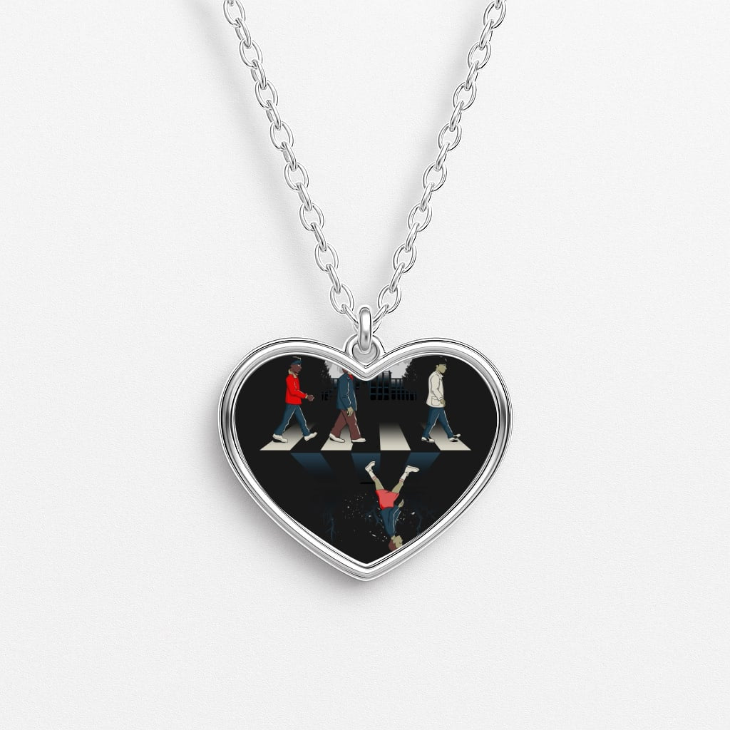 Upside Down Road Heart Necklace