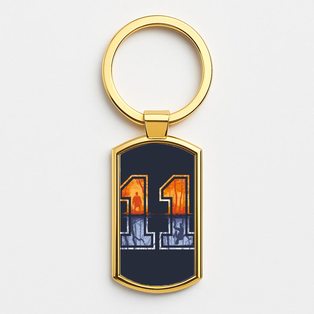 Football Eleven Gold Keyring