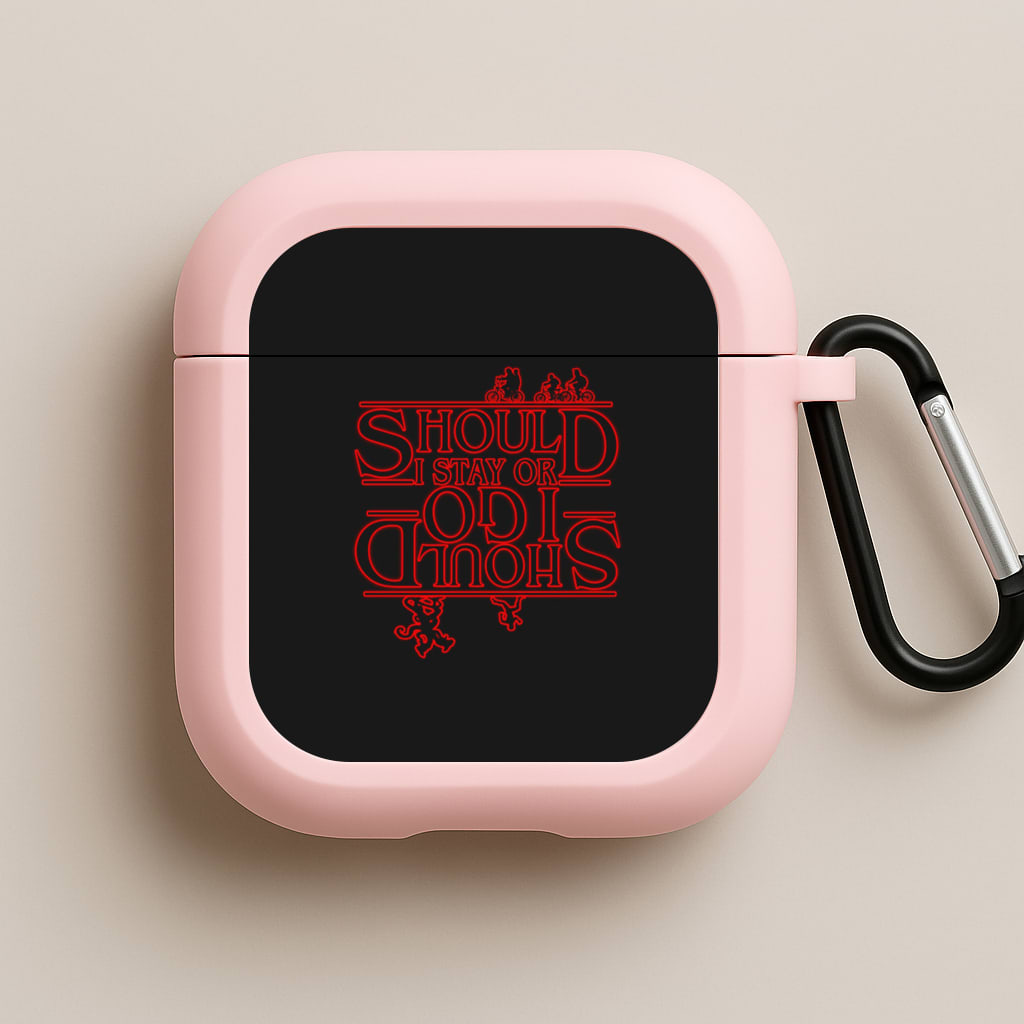 Should I Stay Or Should I Go Upside Down Pink AirPods Case
