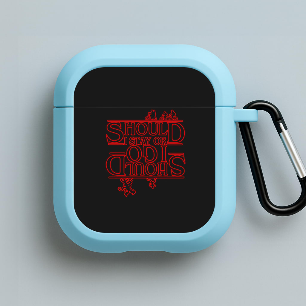 Should I Stay Or Should I Go Upside Down Blue AirPods Case