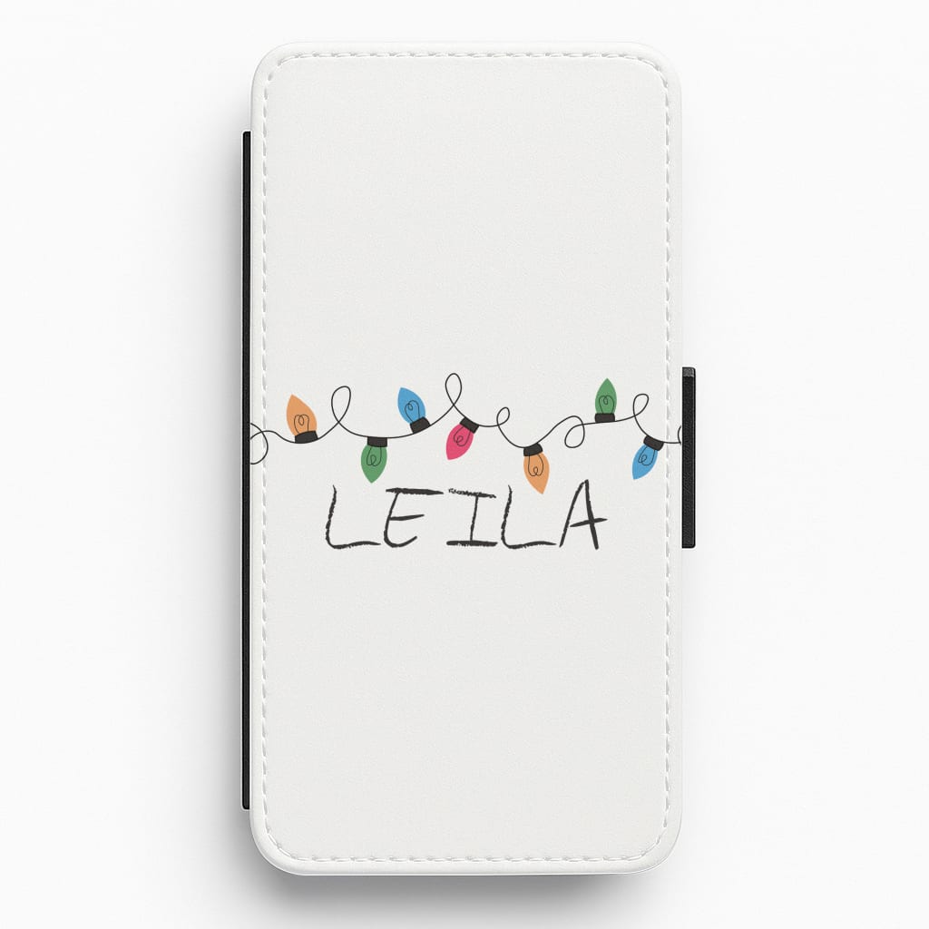 Fairy Lights - Personalised Stranger Flip / Wallet Phone Case