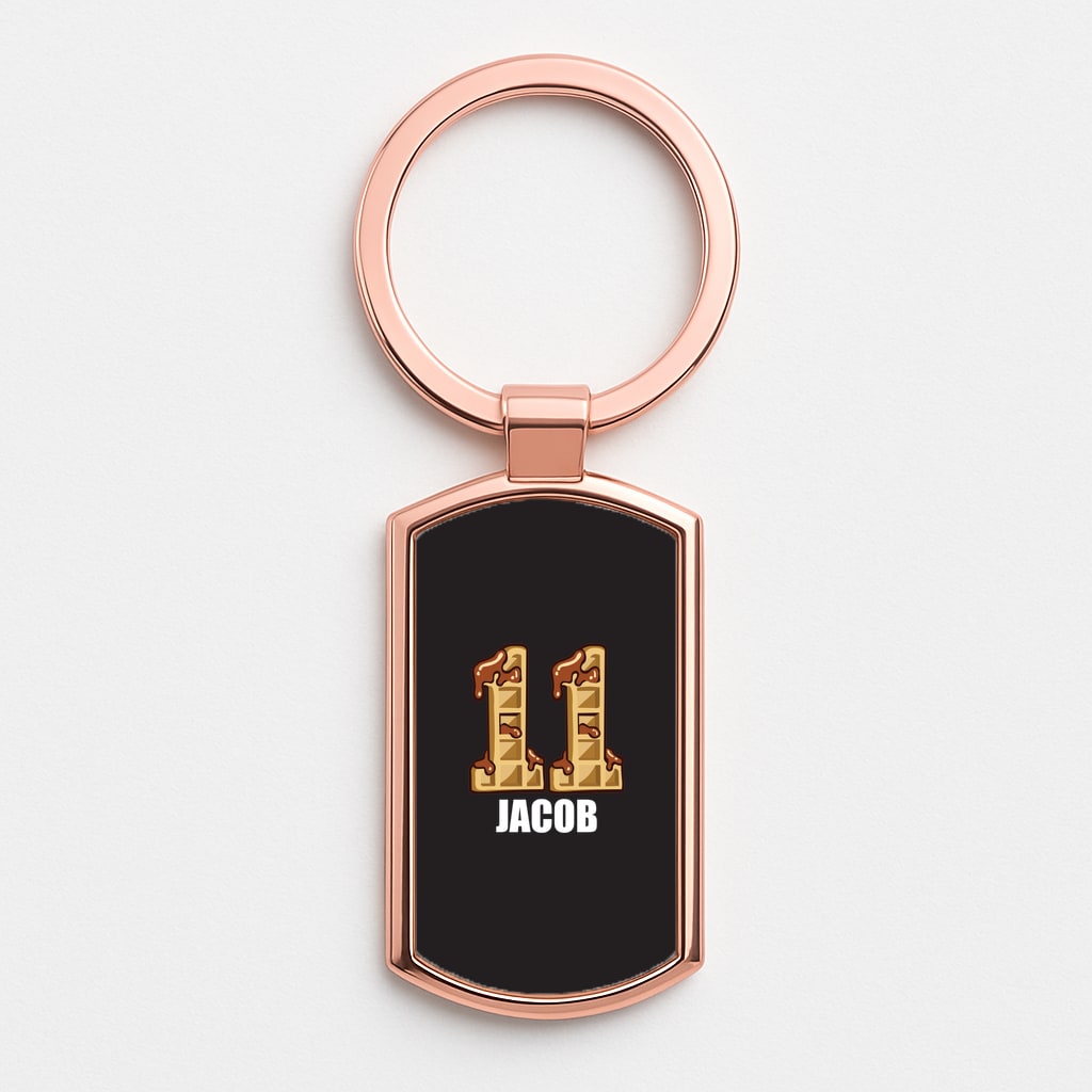 Eleven - Personalised Stranger Rose Gold Keyring