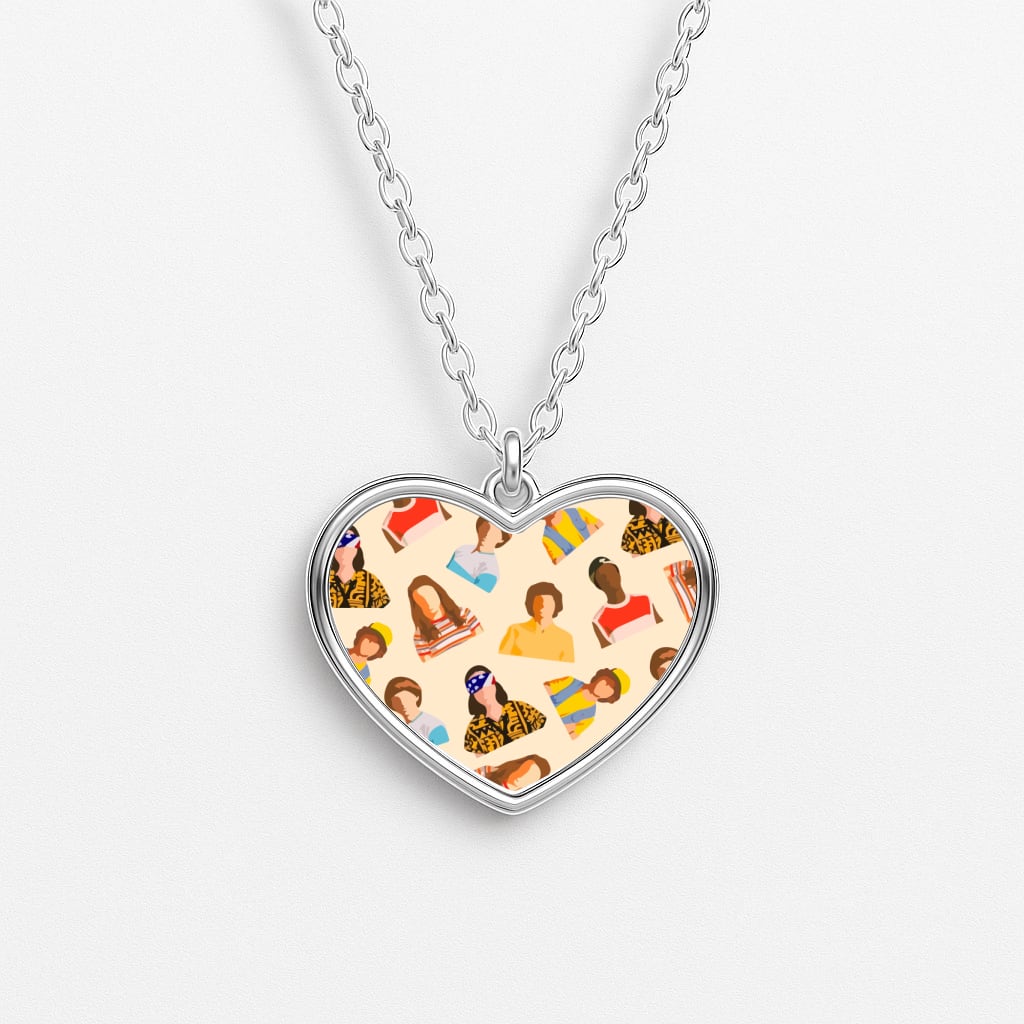 Stranger Pattern Heart Necklace