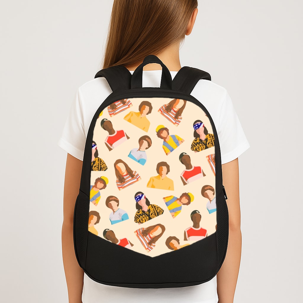 Stranger Pattern Large School Bag