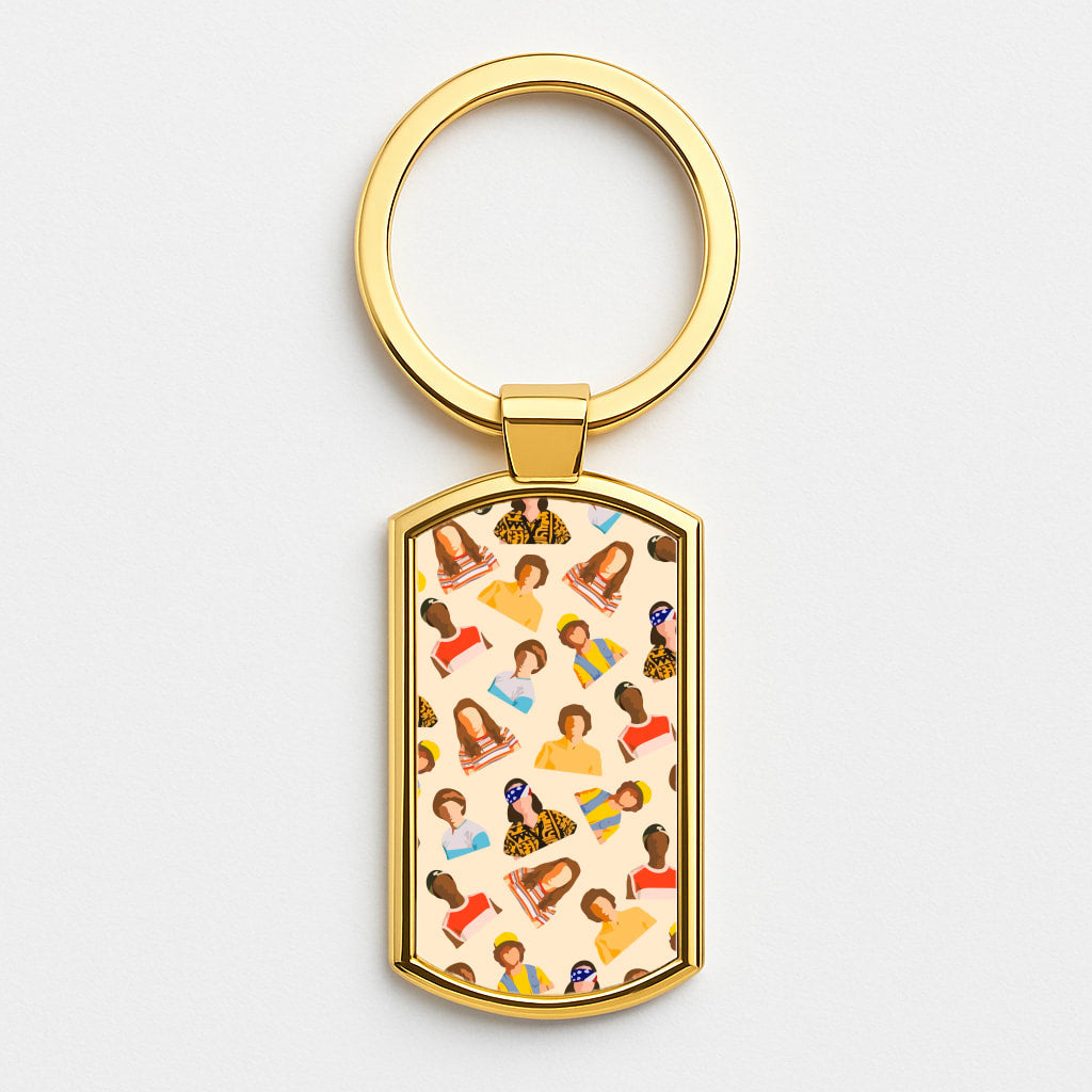 Stranger Pattern Gold Keyring