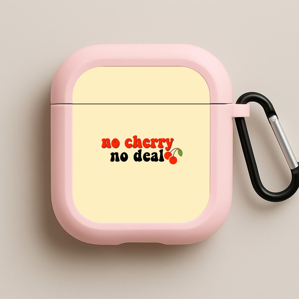 No Cherry No Deal Pink AirPods Case