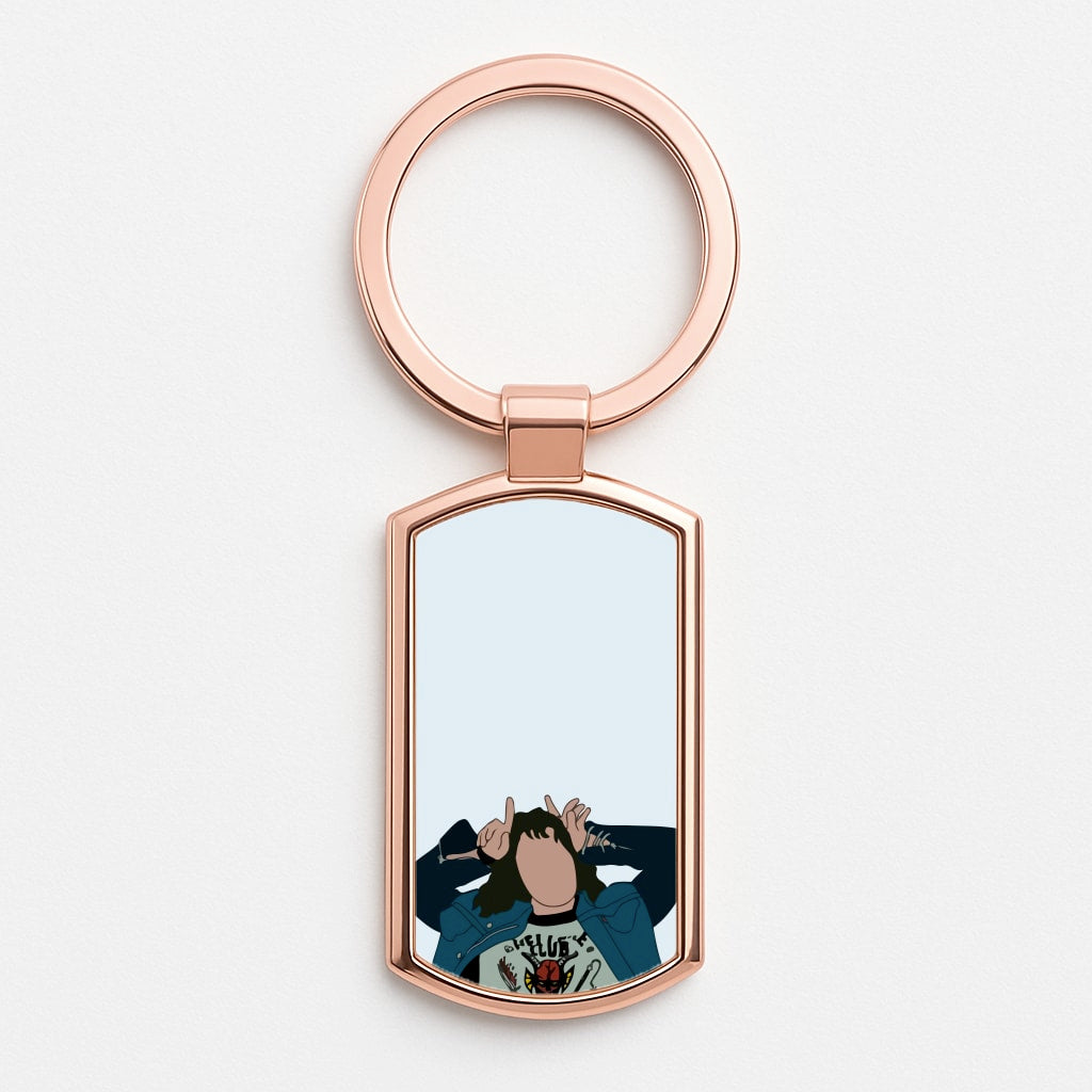 Eddie Munson Rose Gold Keyring