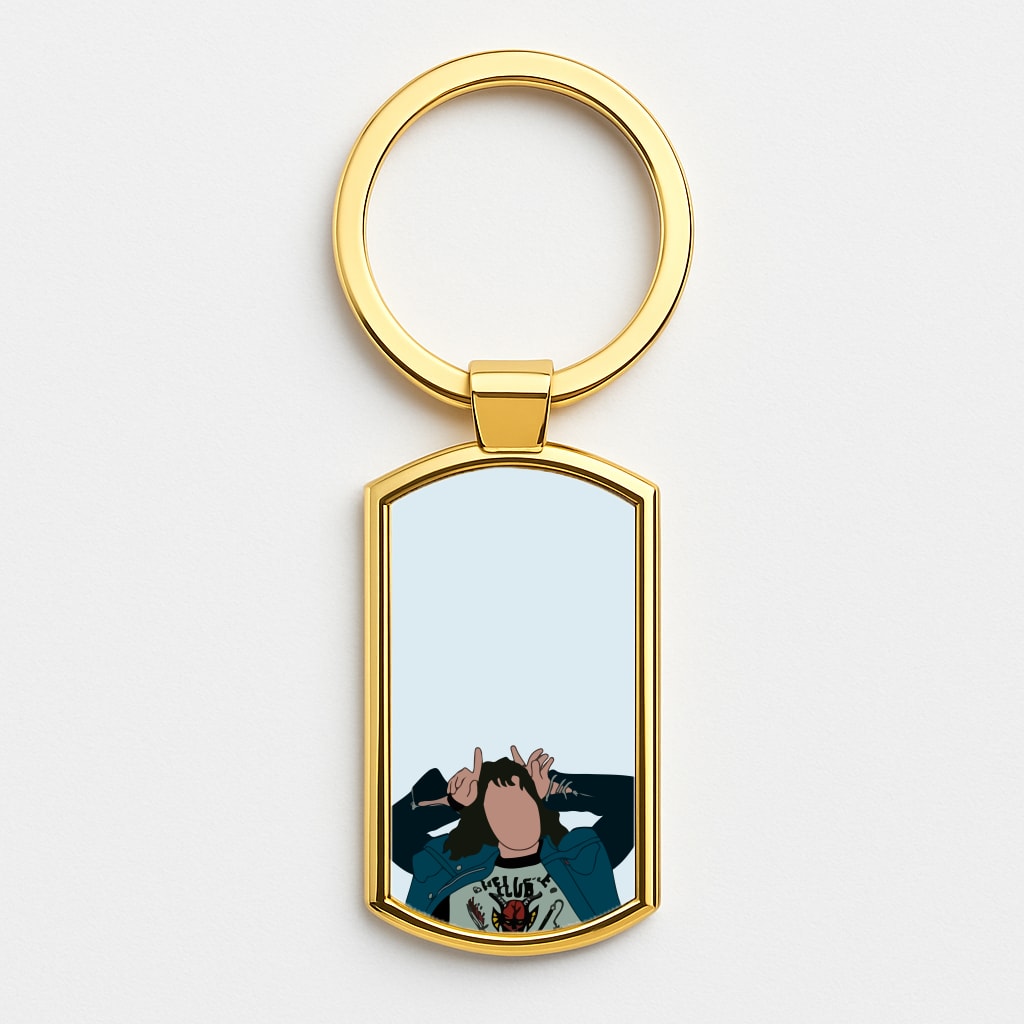 Eddie Munson Gold Keyring