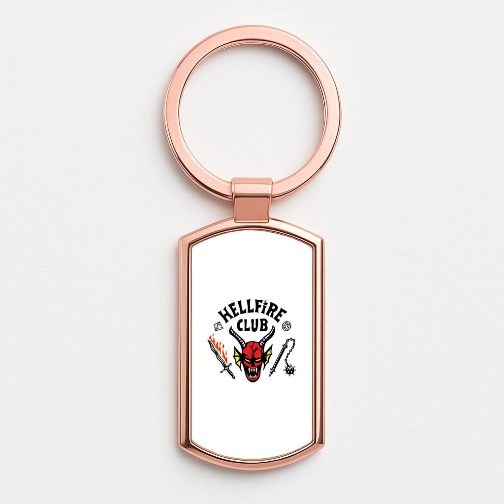 Hellfire Logo - White Rose Gold Keyring
