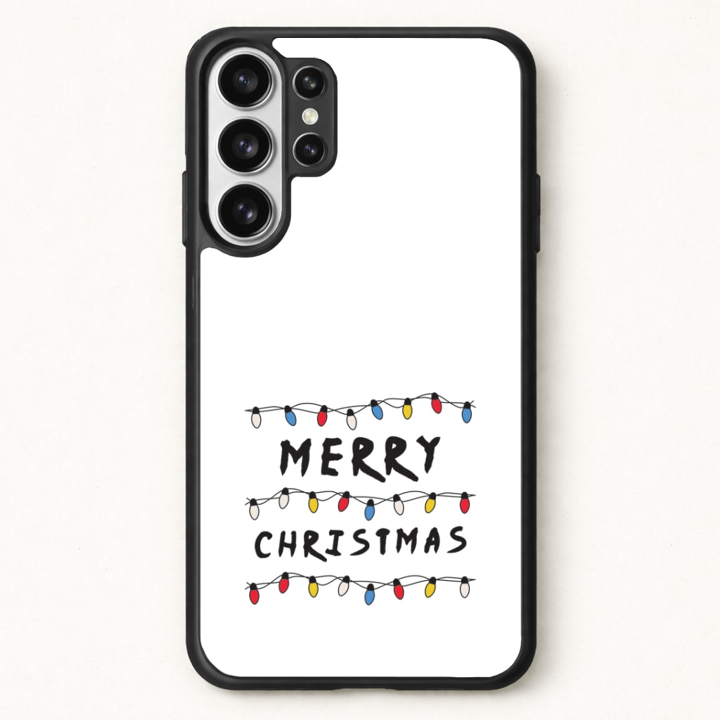 Merry Christmas String Lights Phone Case for Galaxy S26 Ultra