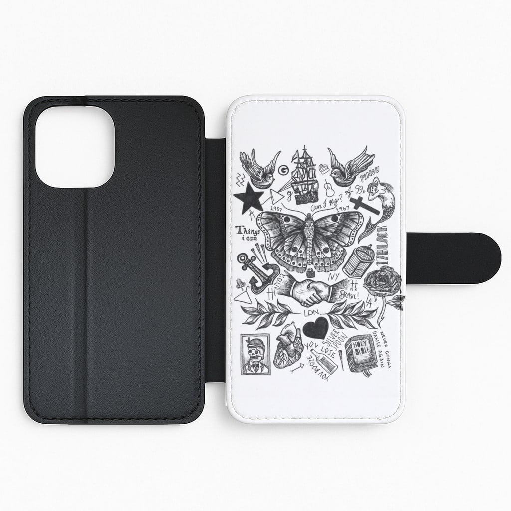 Harry Tattoos Flip Phone Case