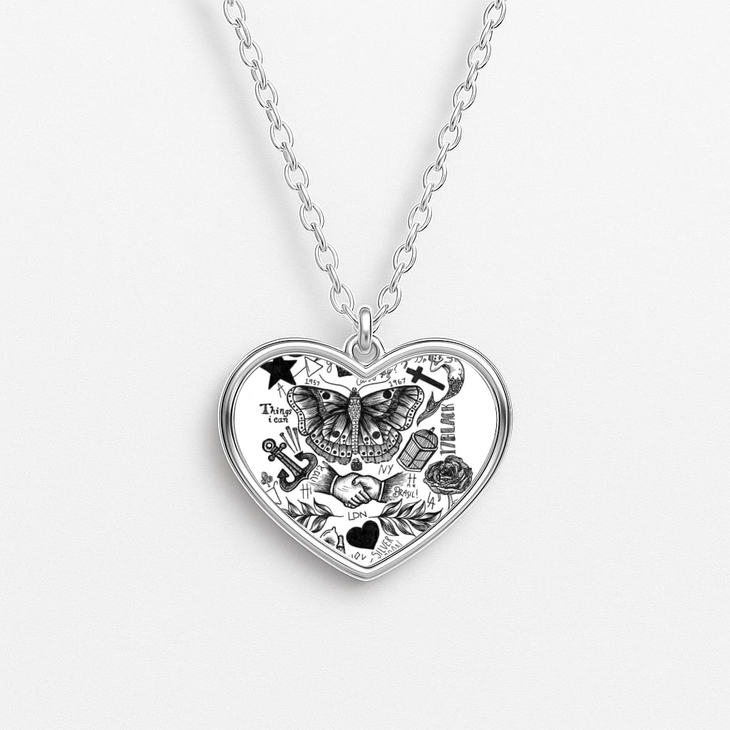 Harry Tattoos Heart Necklace