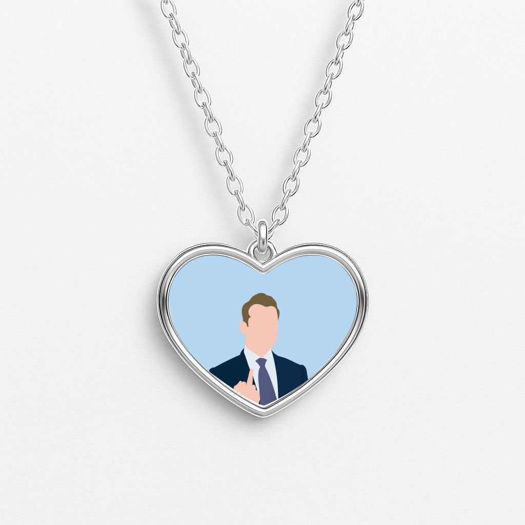 Middle Finger Heart Necklace