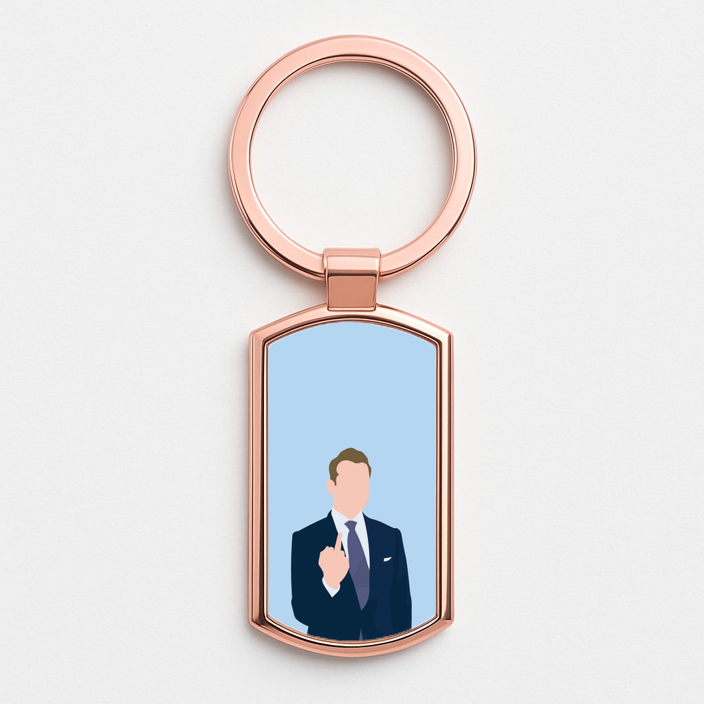 Middle Finger Rose Gold Keyring