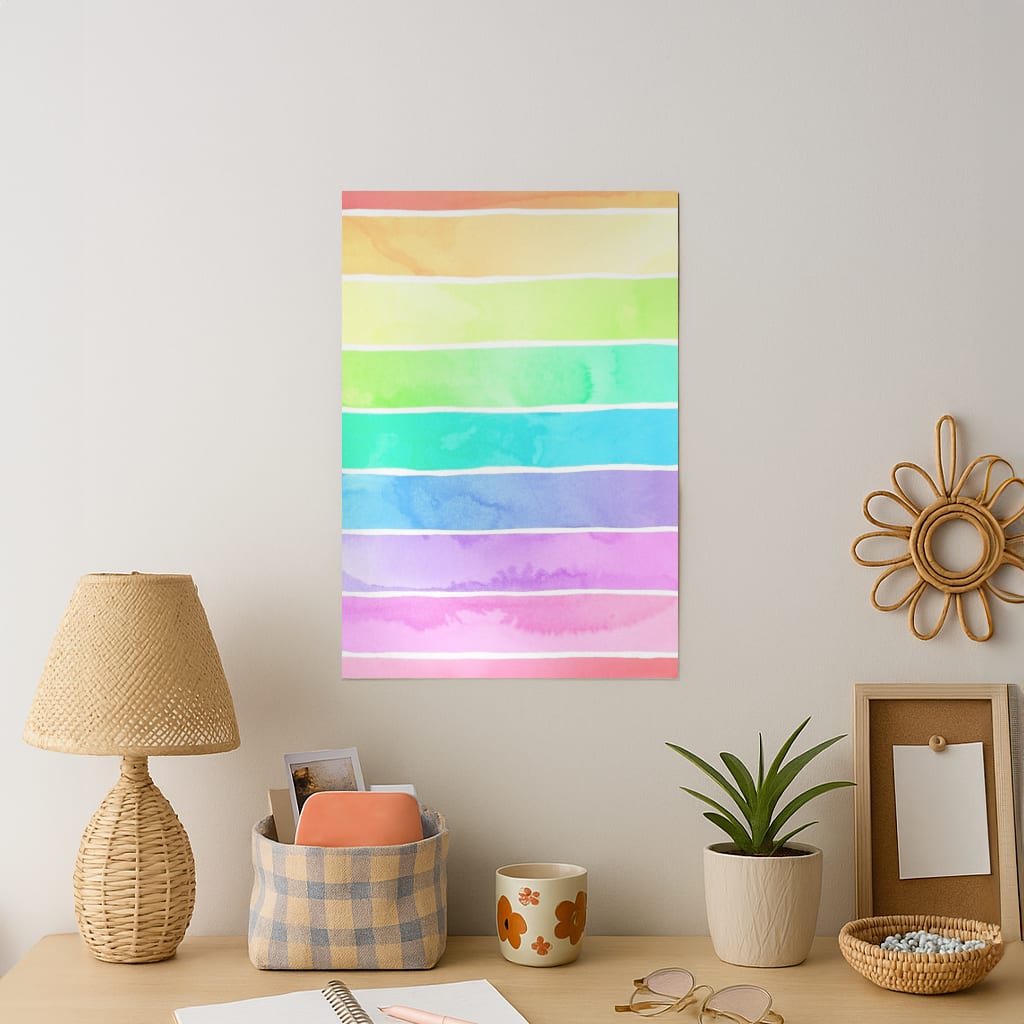 Summer Rainbow Stripes Art Print