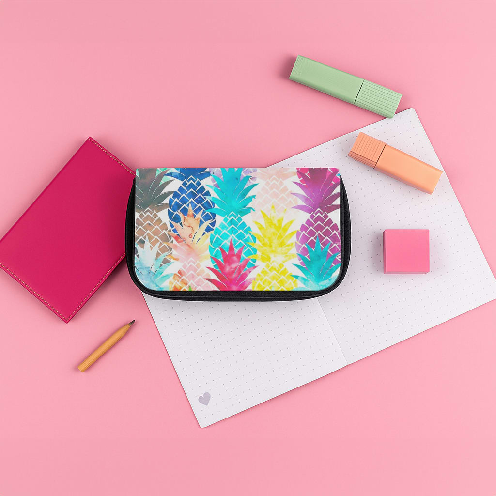 Watercolour Pineapple Pattern Pencil Case