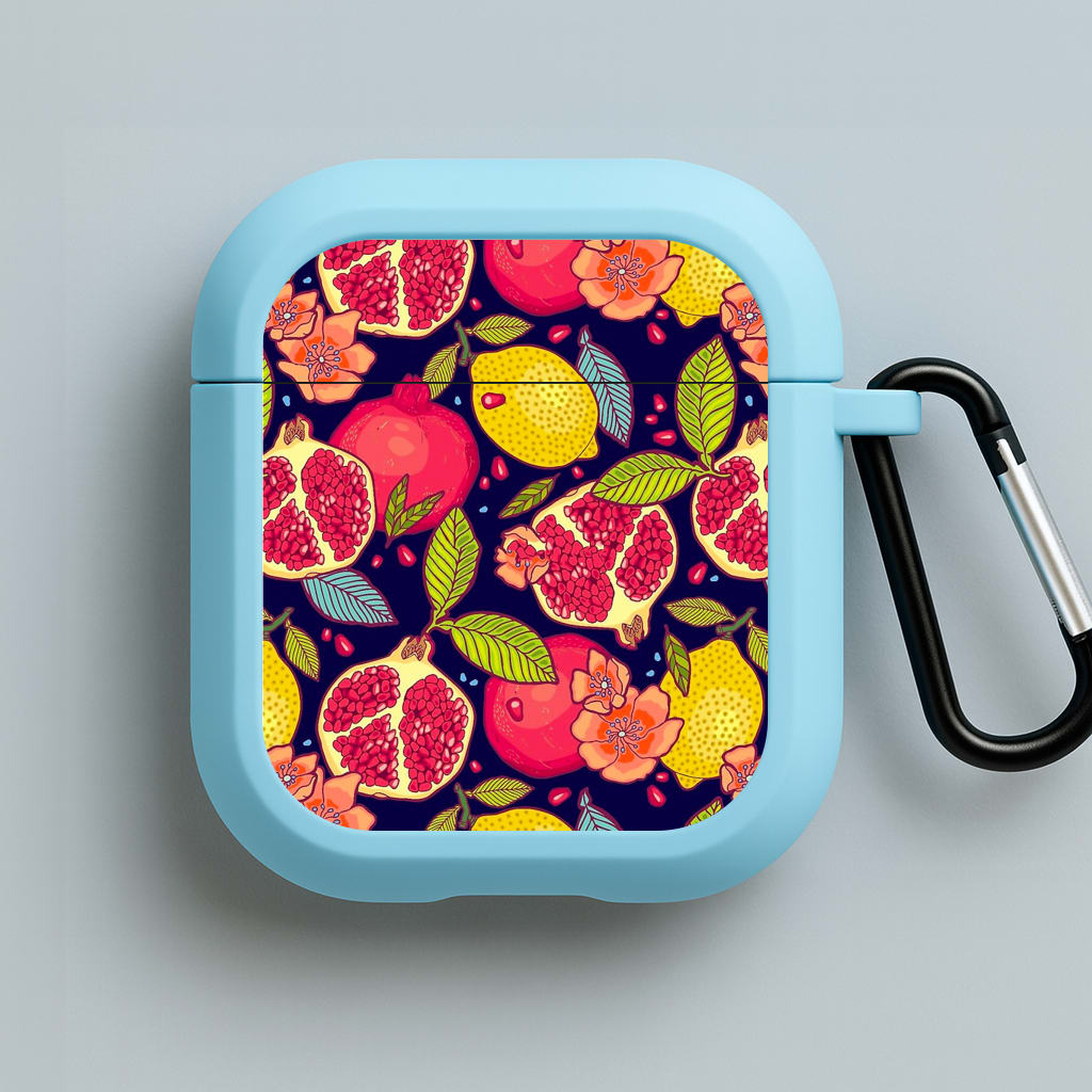 Tropical Garden Pattern Blue AirPods Case